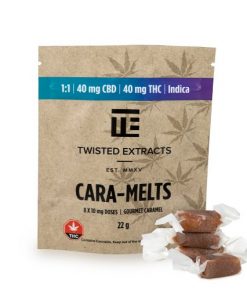 Twisted Extracts – Cara-Melts 1:1 Indica/ CBD (40mg THC + 40mg CBD)