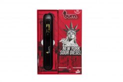 **New Strain** Mega Sized 2ML Burn Disposable Vapes – New York Sour Diesel (Hybrid) (2ml)